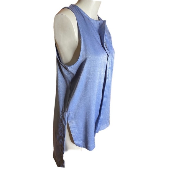 Ro & De Tops - Ro & De Slate Blue Hi-Lo Sleeveless Blouse Top